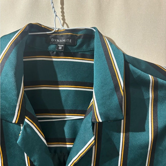 Green striped button down longsleeve - Picture 4 of 4